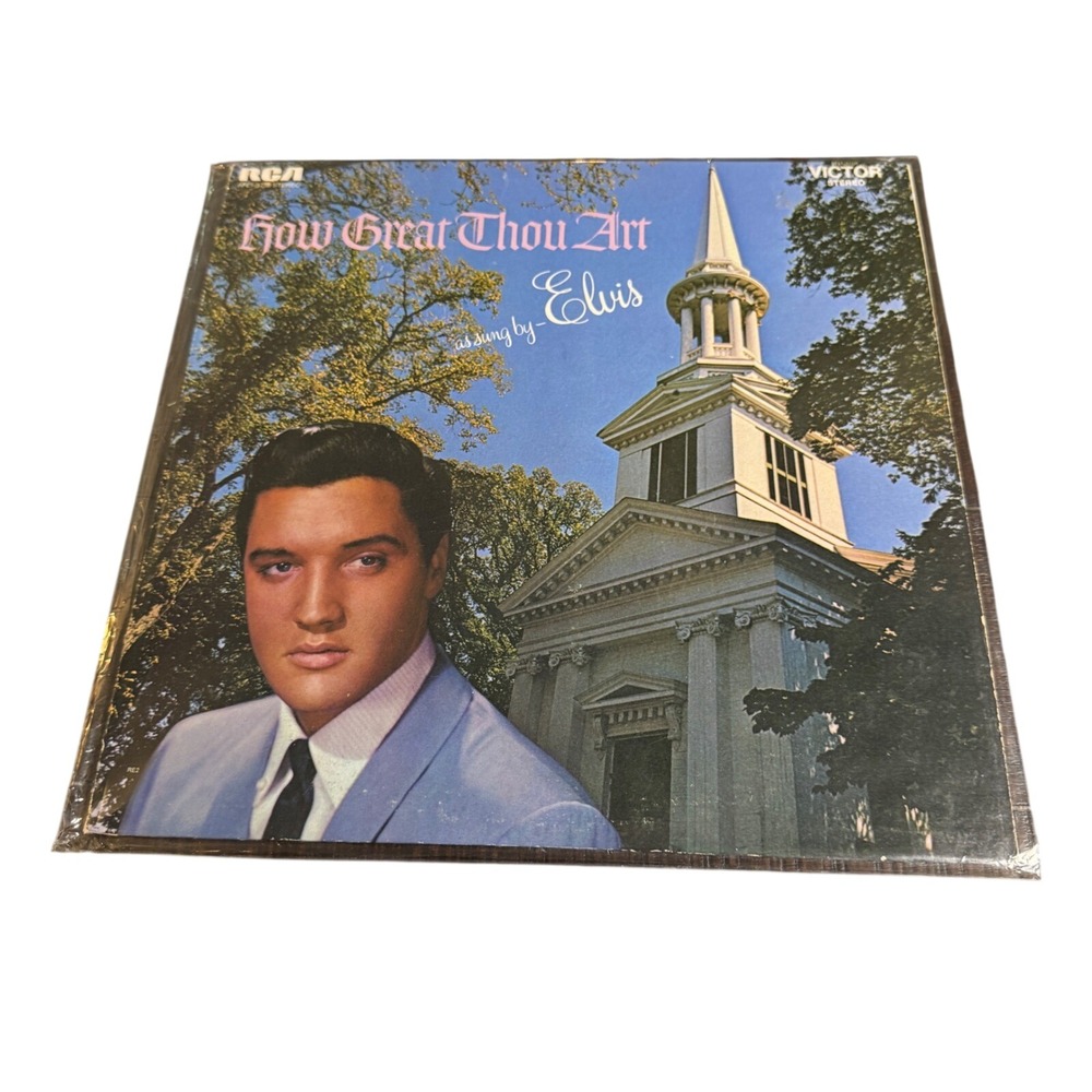 RCA Vinyl Record Elvis Presley 12" Blue How Great Thou Art AFL1-3758 Gospel LP
